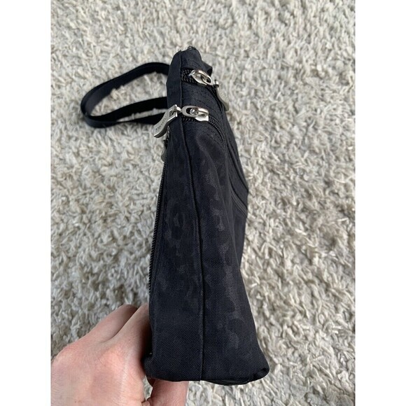 Baggallini Nylon Crossbody Black Leopard Print Zip Adjustable Travel Purse Bag - Picture 5 of 16